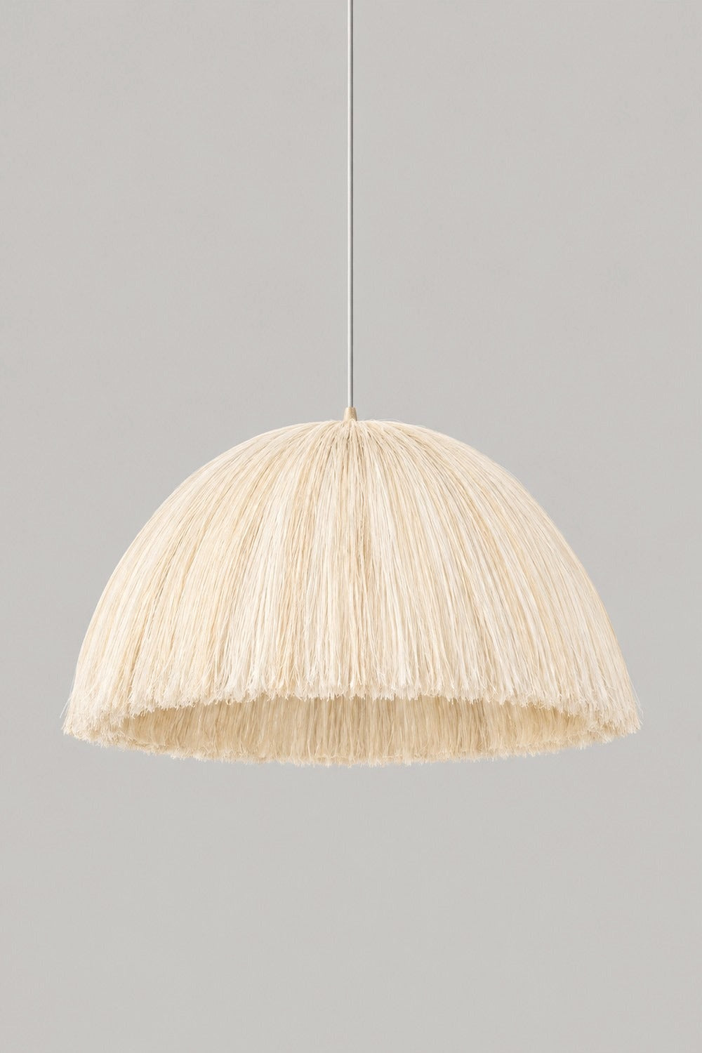 Suspension HAMP en dôme de jute sur fond gris
