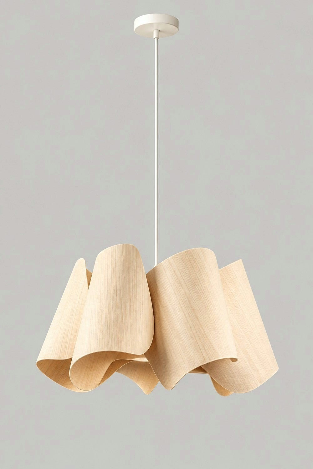 Suspension HAV en bois clair sur fond gris