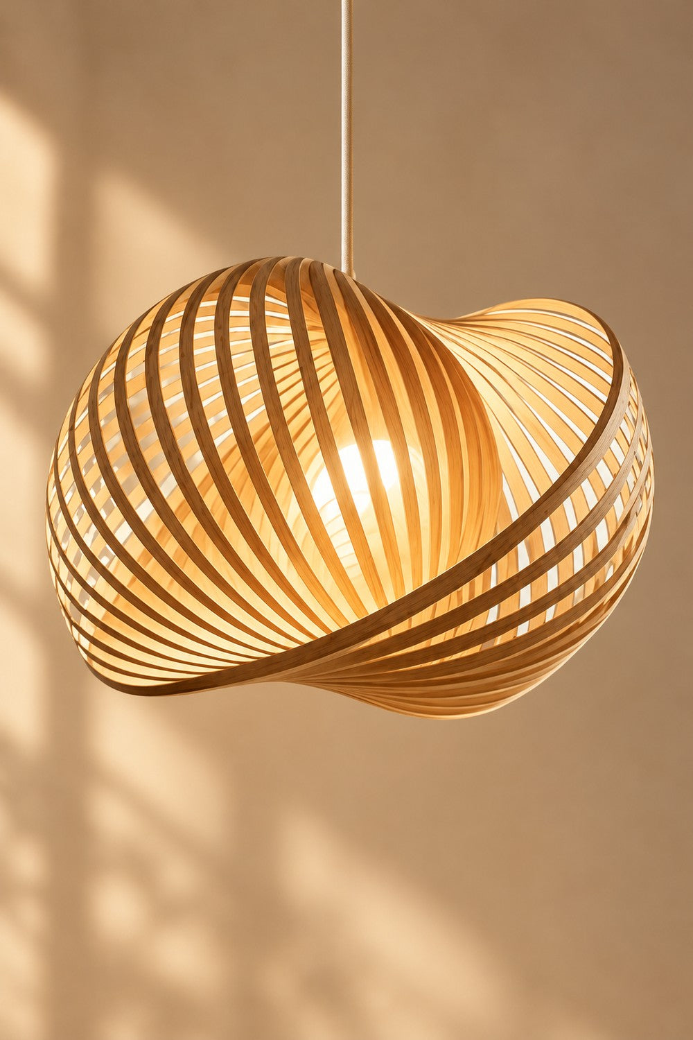 Suspension SKAL allumée, rayures de lumière